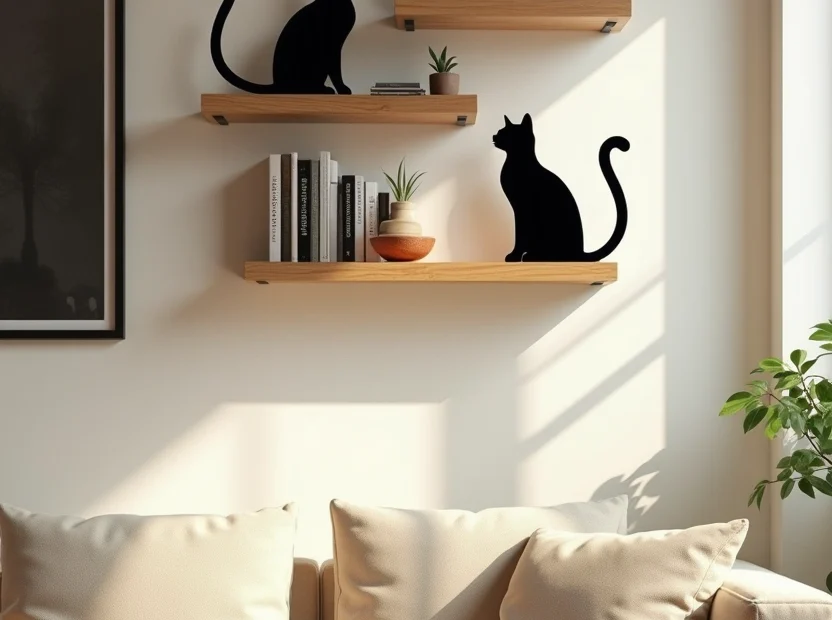 cat wall shelves decor 1