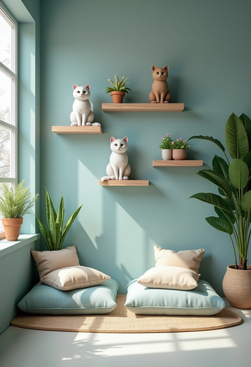 cat wall shelves decor 11