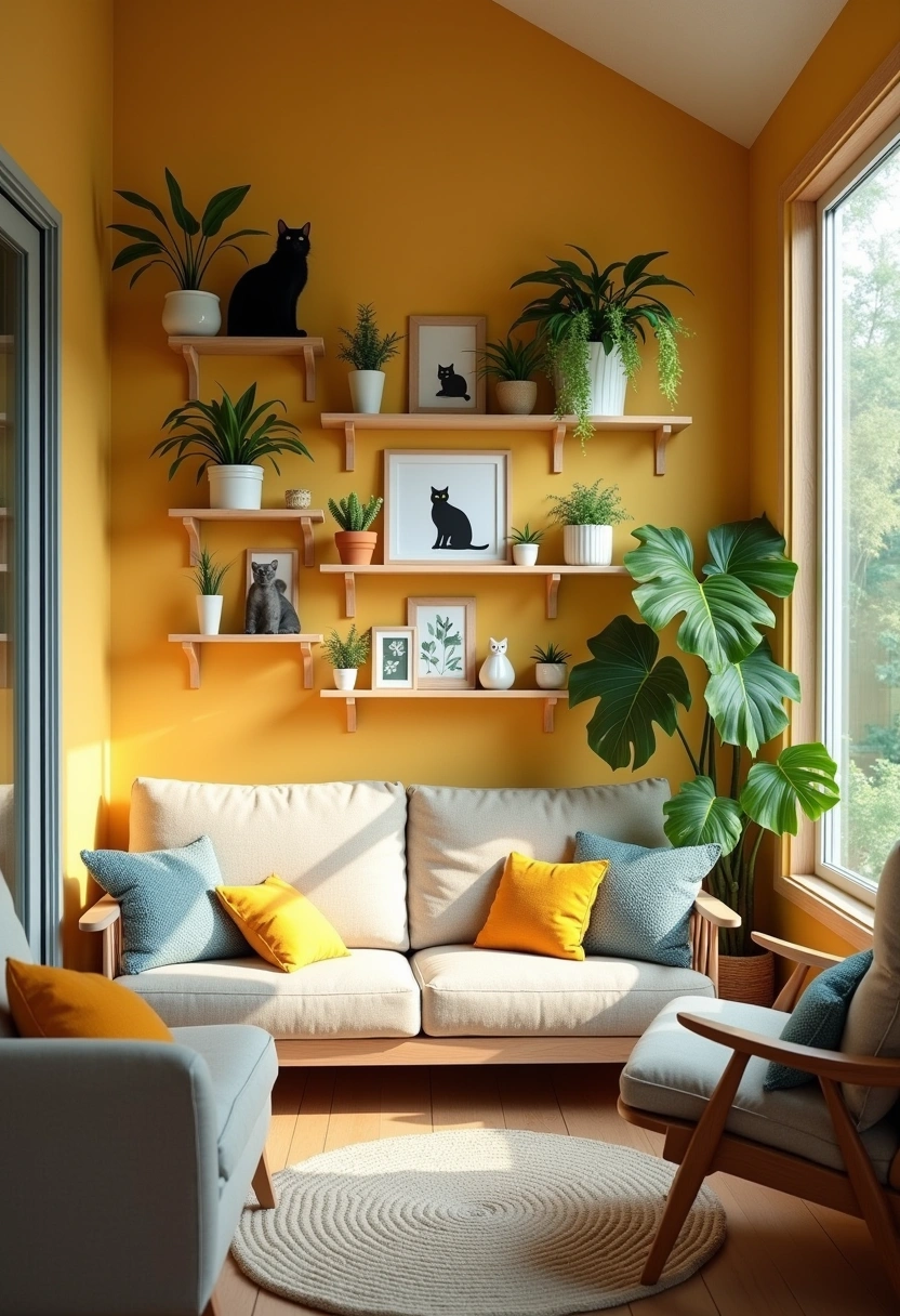 cat wall shelves decor 14