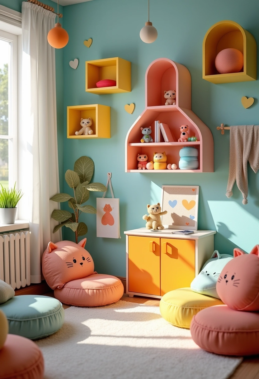 cat wall shelves decor 17