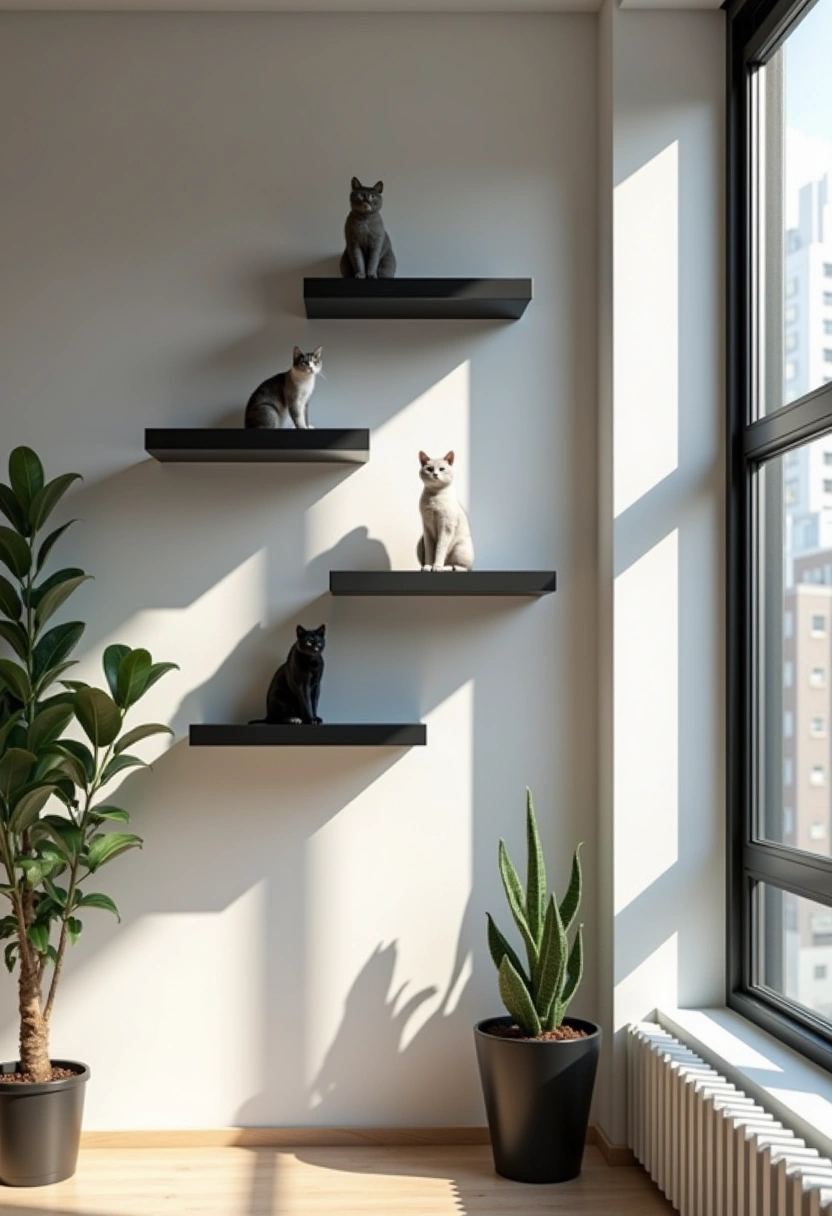 cat wall shelves decor 2
