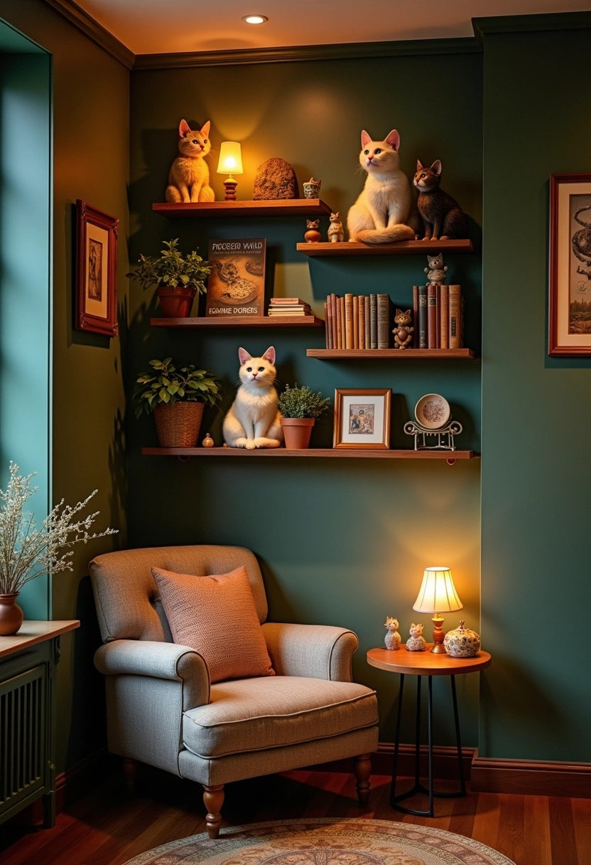cat wall shelves decor 6