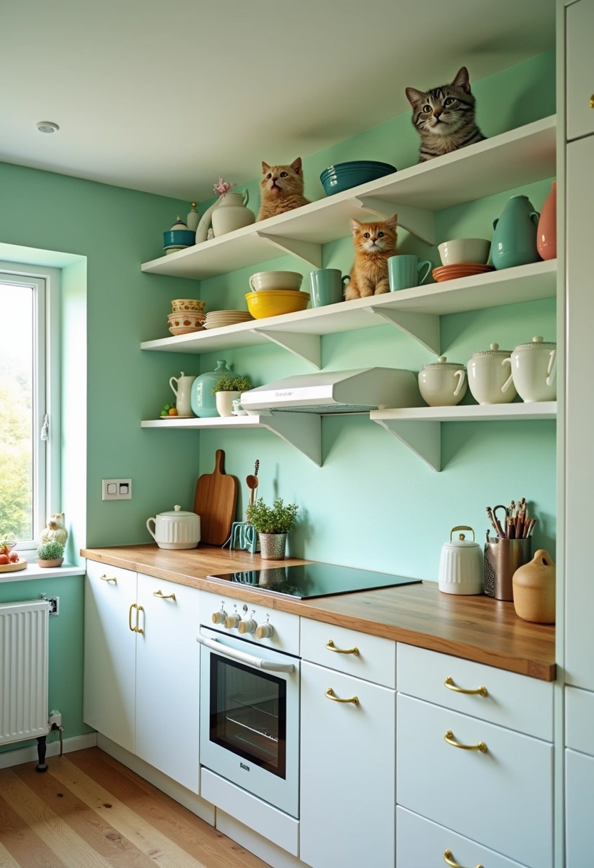 cat wall shelves decor 8