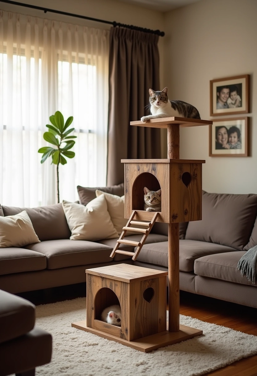 diy cat tower ideas 11