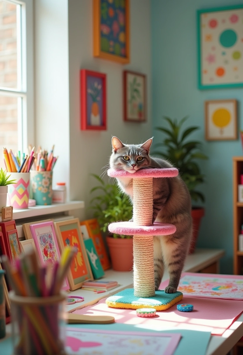 diy cat tower ideas 19