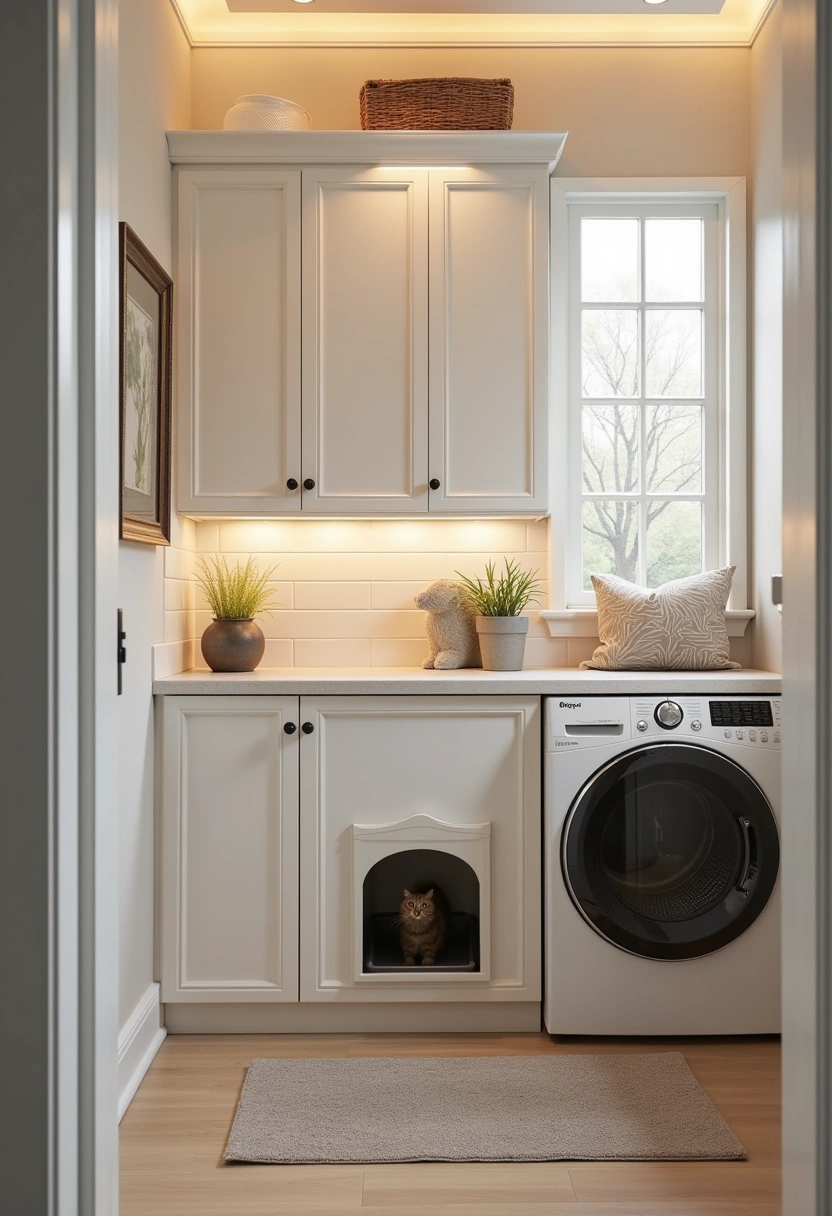 laundry room cat litter box ideas 20