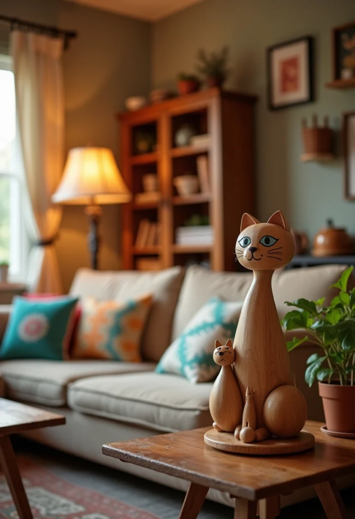 Exploring the Charm of Wooden Cat Decor in Interior Design wooden cat decor 1