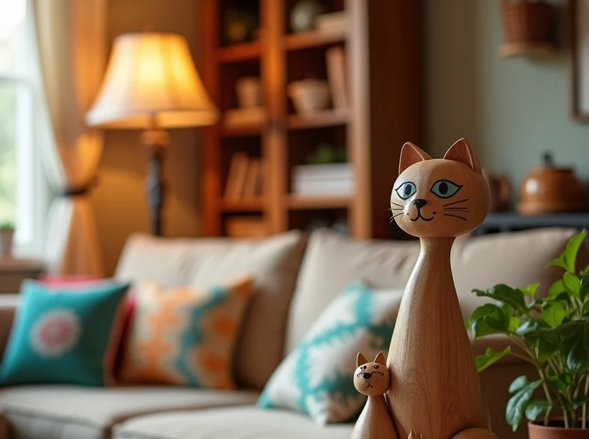 wooden cat decor 1