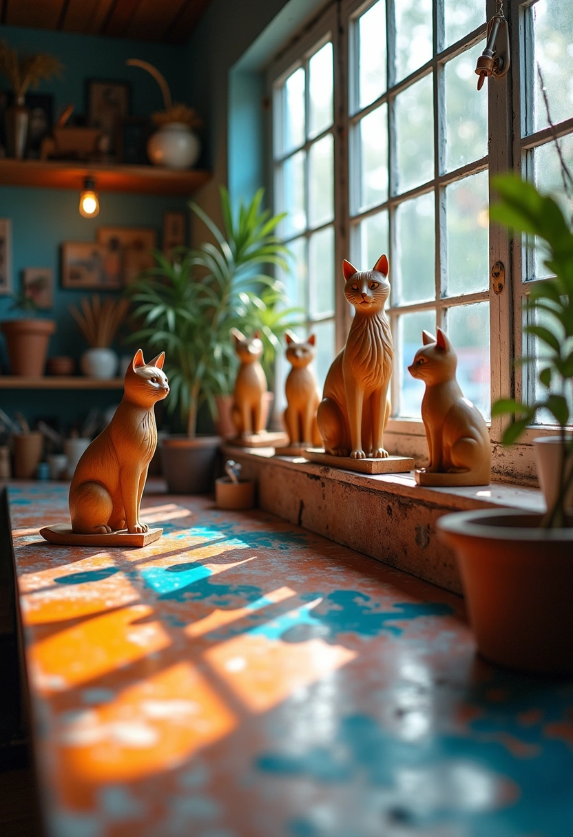 wooden cat decor 16
